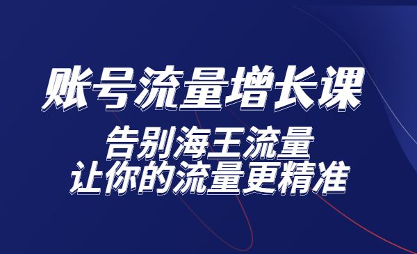 账号流量增长课,告别海王流量,让你的流量更精准_wwz