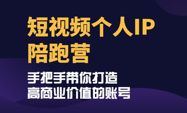 短视频个人IP陪跑营,手把手带你打造高商业价值的账号_wwz