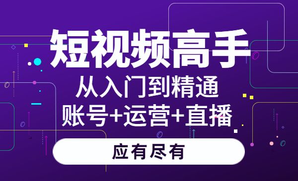短视频高手实操课：从入门到精通，账号+运营+直播，应有尽有_wwz